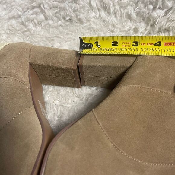 TORRID  leather Khaki Suede Cable Knit Top  ankle boots Block Heels SZ 12.5W - Picture 12 of 12